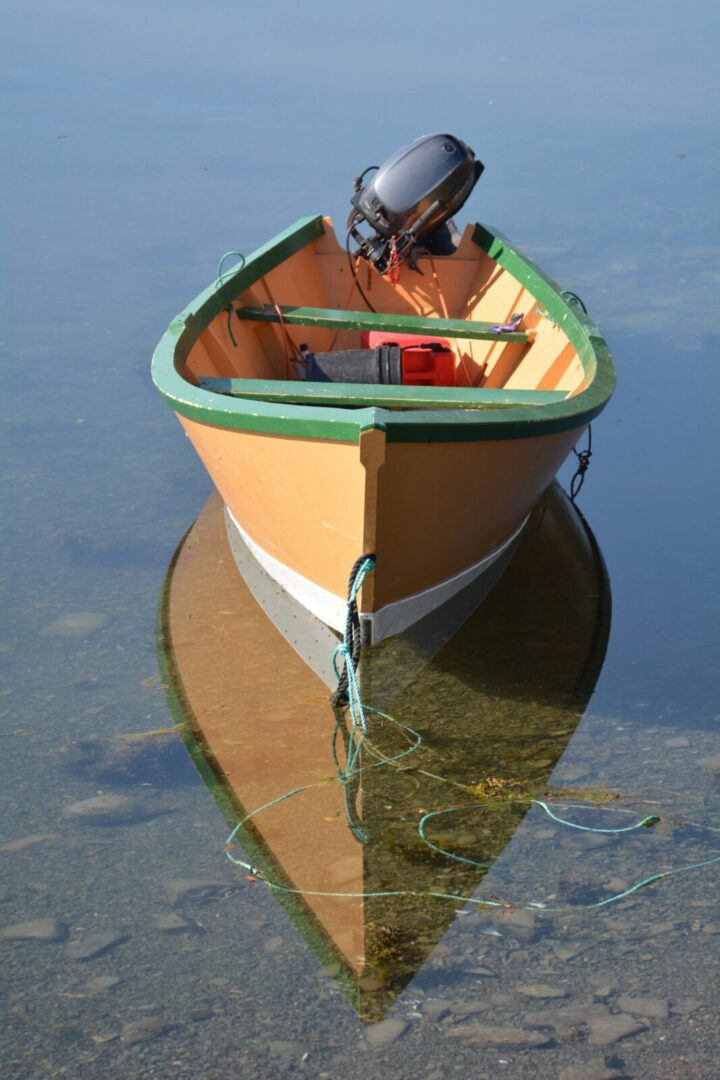 A boat in the water.